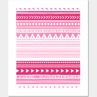 Pink, fuchsia tribal pattern Posters and Art